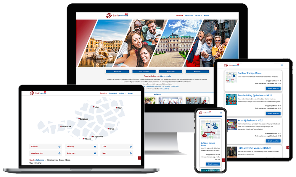 WordPress Webdesign & SEO Stadterlebnisse Österreich - Wien