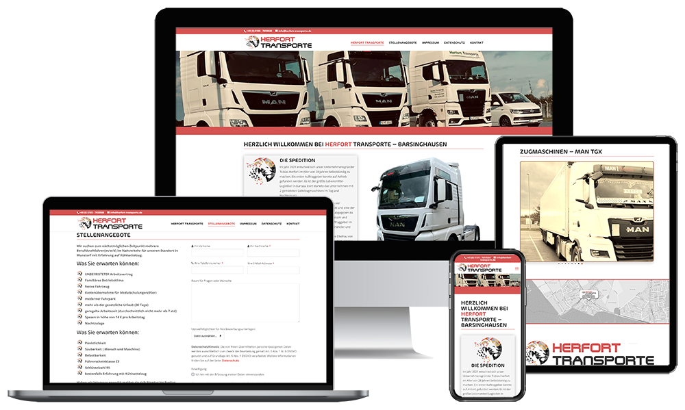 WordPress Webdesign & SEO HERFORT TRANSPORTE Spedition - Hannover